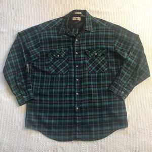 VTG Northwest Territory Men's Large Plaid Flannel Long Sleeve Button Down Shirt